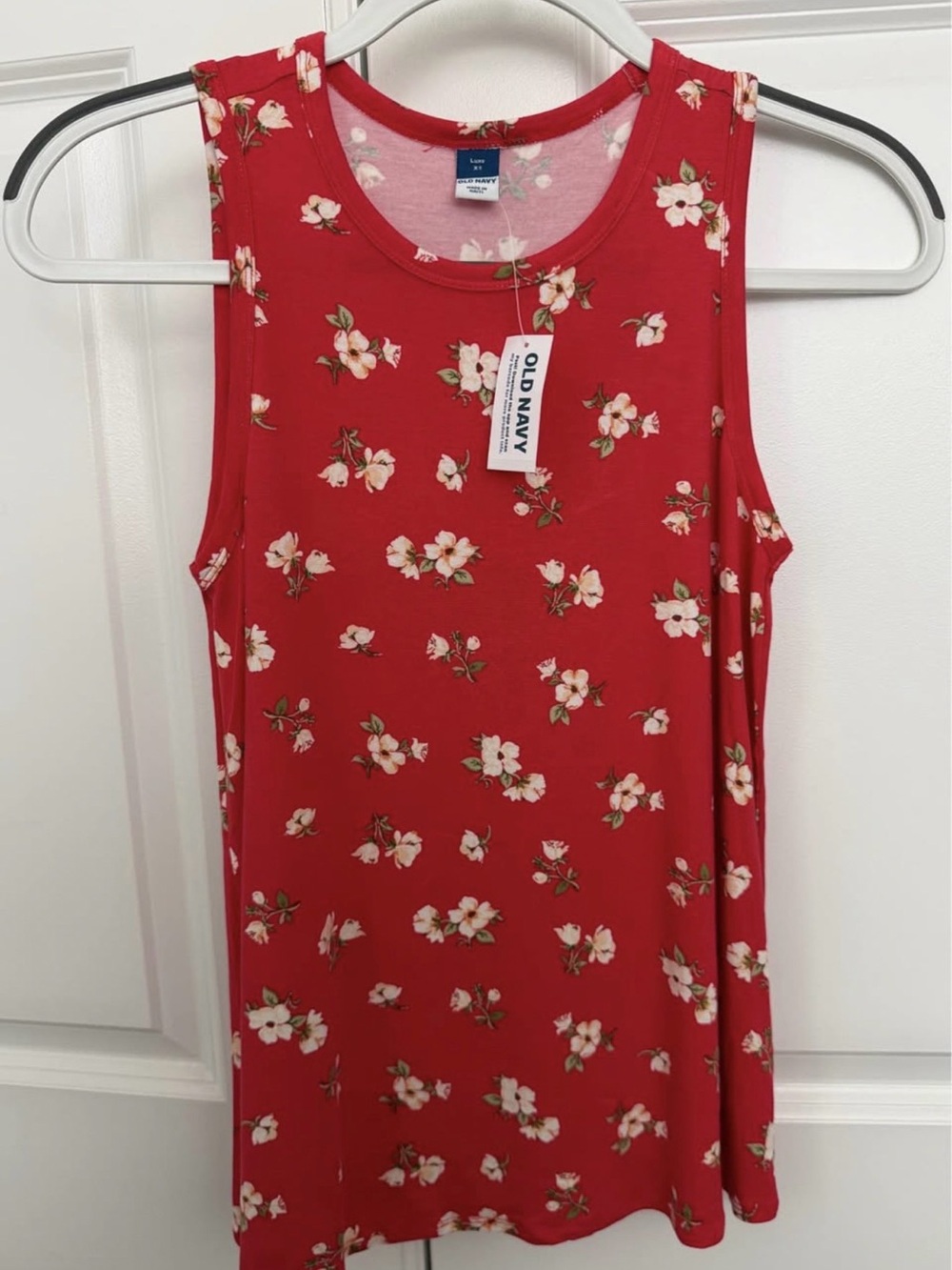 Old Navy Luxe Floral Tank Top Women’s XS Red NWT